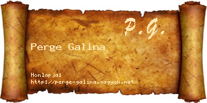 Perge Galina névjegykártya
